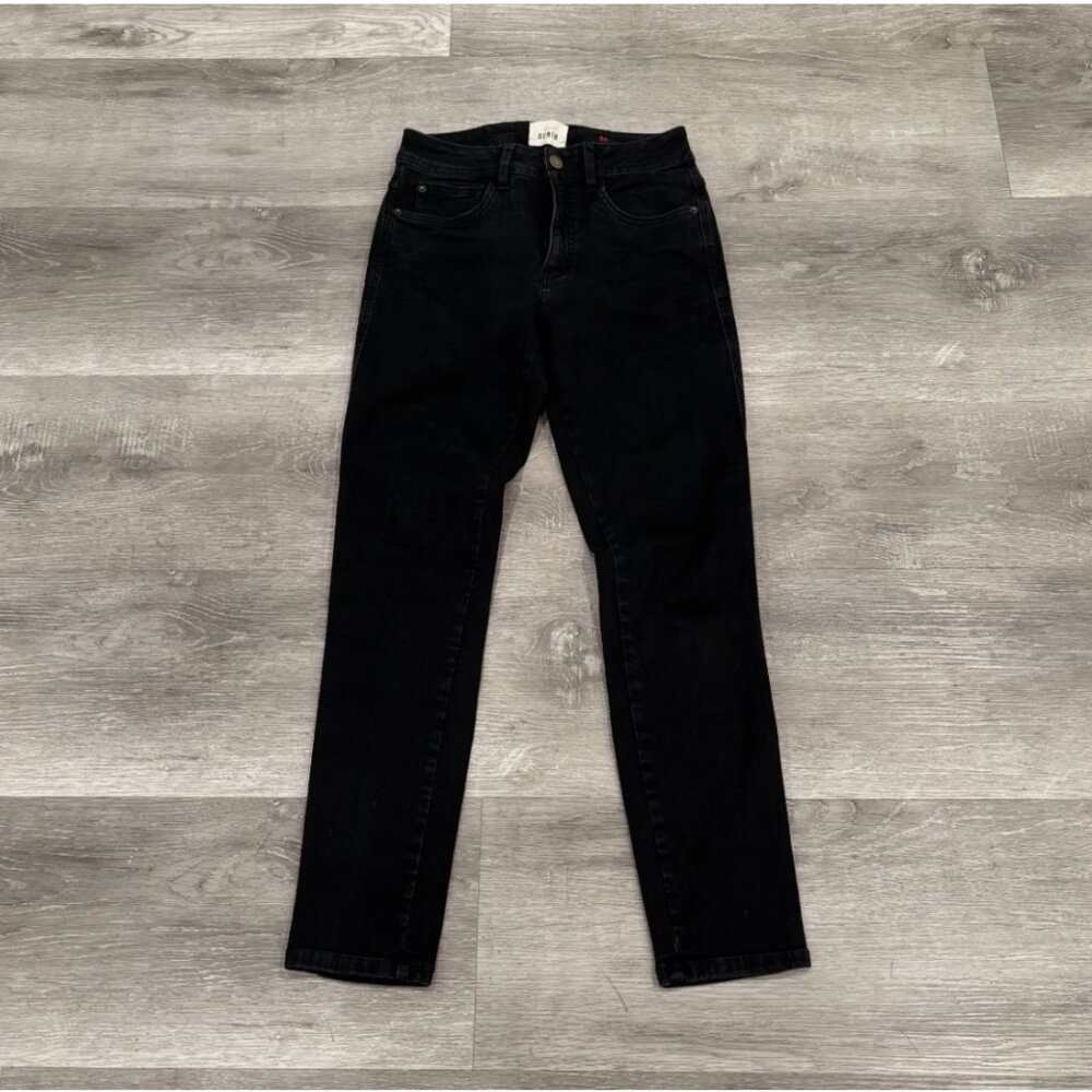 Sezane Slim Parfait Black Jeans Mid Rise Zip Fly Straight Womens 28 - Picture 2 of 10